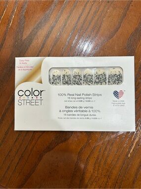 Color Street Cream Nail Strips with Black Speckles